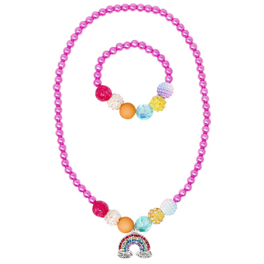 Rainbow Necklace and Bracelet Set - Pink Poppy Australia