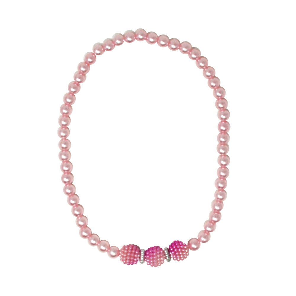 Pearl Bubble Necklace for Girls - Pink Poppy