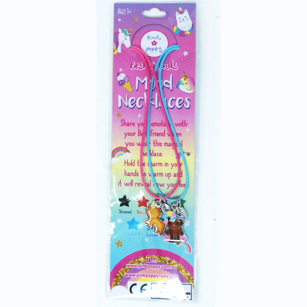 BFF Cotton Candy Caticorn Mood Necklace - Pink Poppy