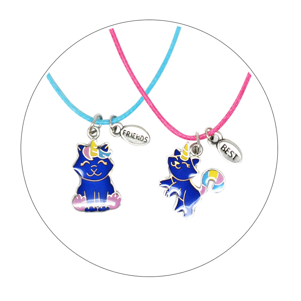 BFF Cotton Candy Caticorn Mood Necklace - Pink Poppy