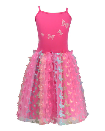 Rainbow Butterfly Dress Hot Pink