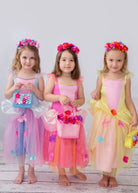 Yellow Flower Fairy Magic Sparkle Dress - Pink Poppy