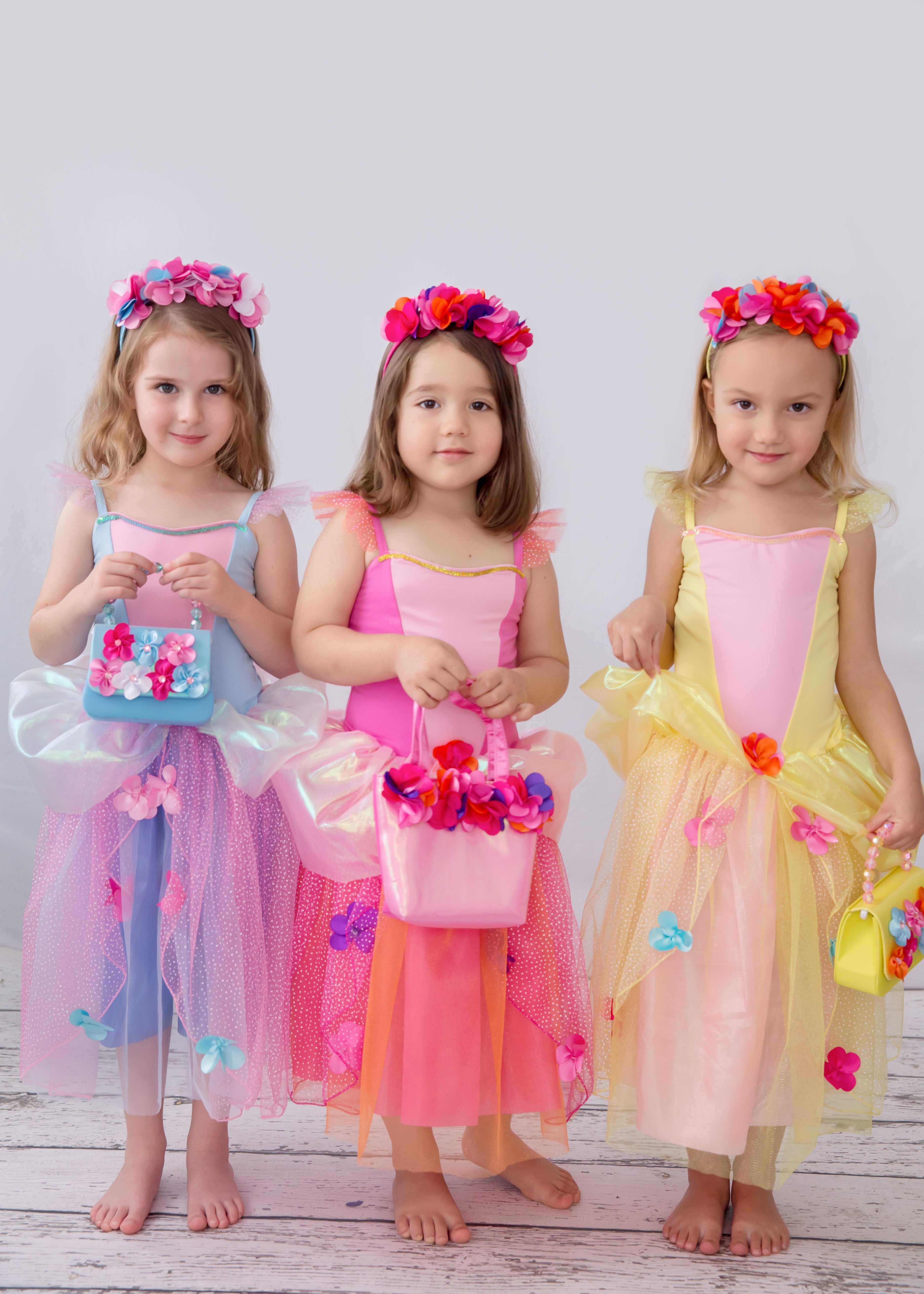 Yellow Flower Fairy Magic Sparkle Dress - Pink Poppy