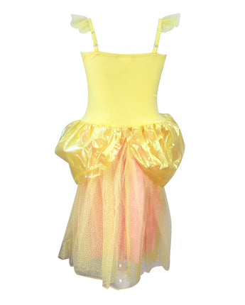 Yellow Flower Fairy Magic Sparkle Dress - Pink Poppy