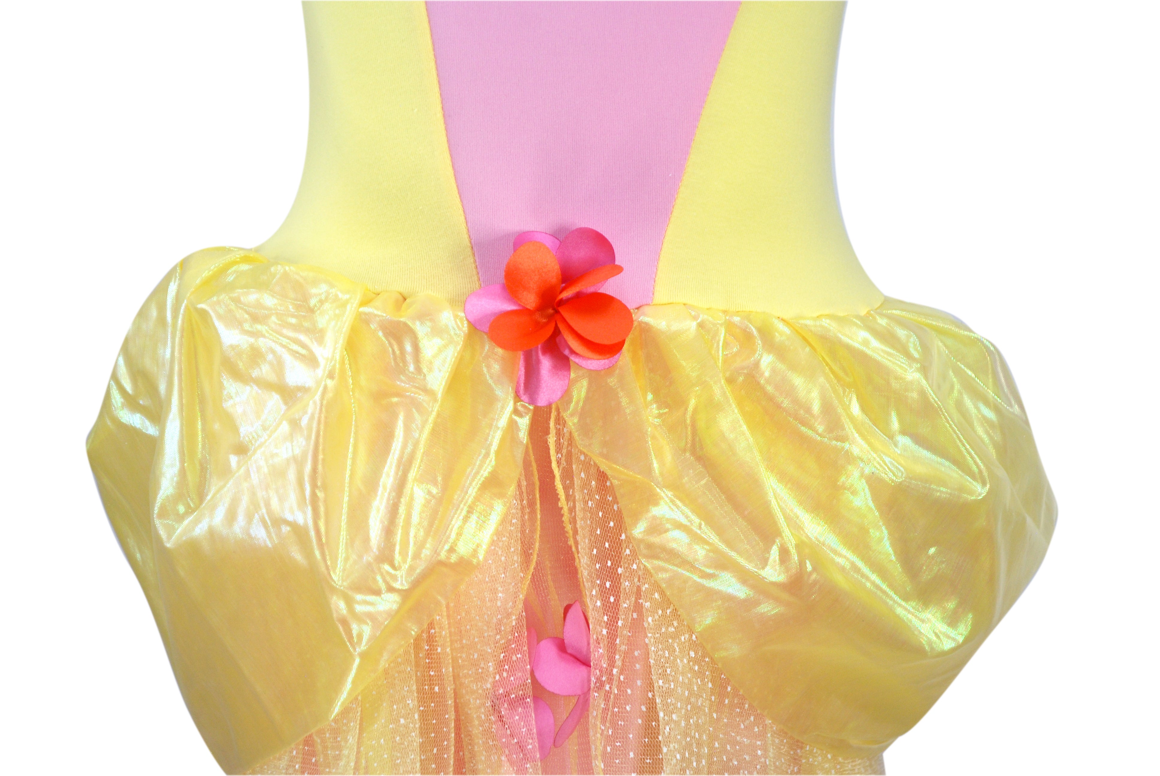 Yellow Flower Fairy Magic Sparkle Dress - Pink Poppy