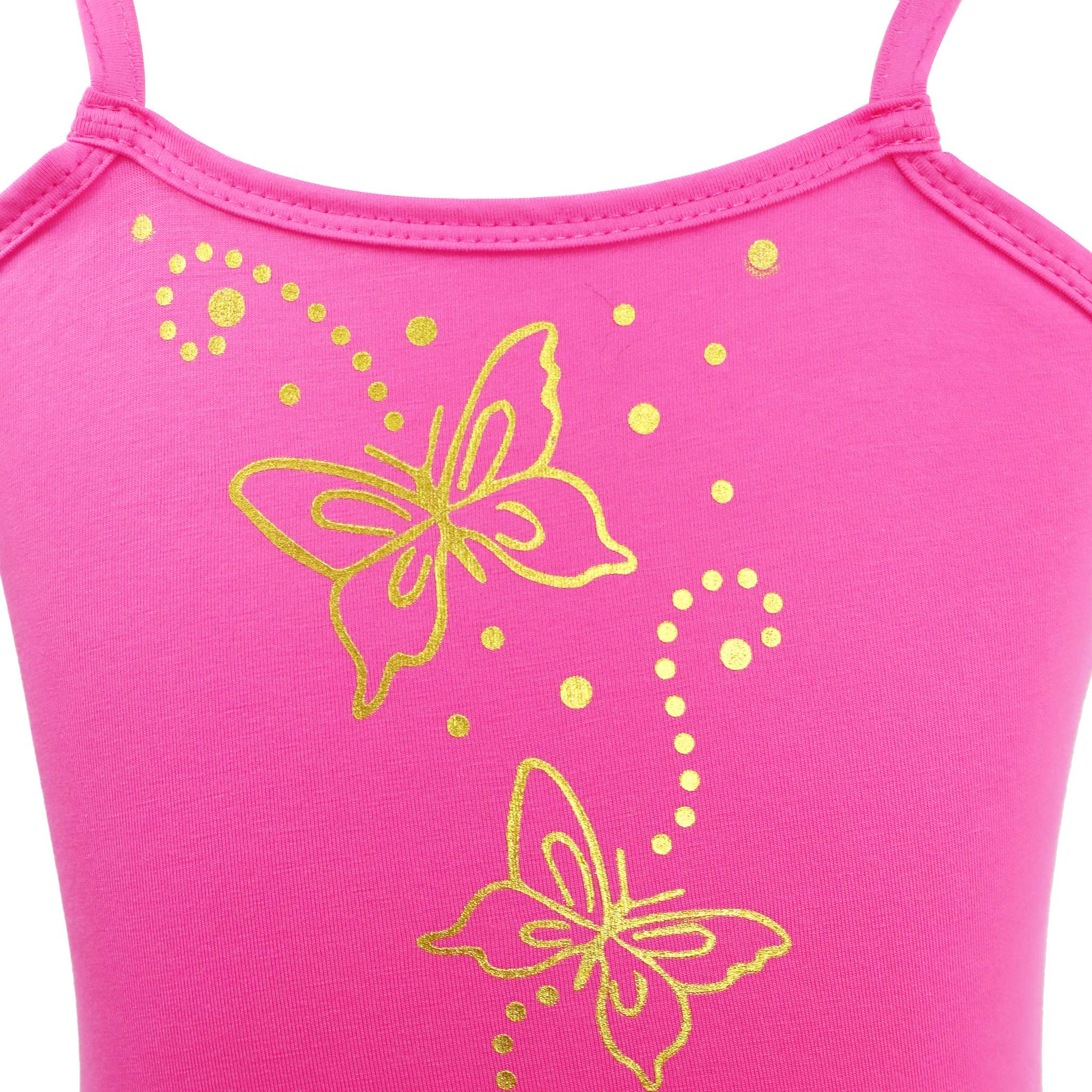 Butterfly Hot Pink & Gold Multi-layered Dress - Pink Poppy Australia