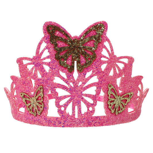 Vibrant Vacation Butterfly Soft Glitter Crown - Pink Poppy Australia