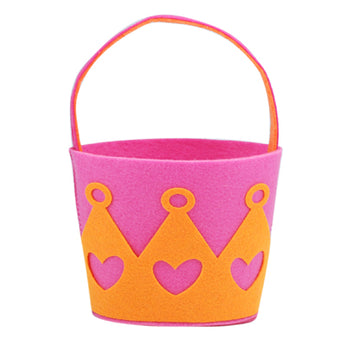 Crown Felt Bucket Bag - Pink Poppy