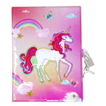 Unicorn Butterfly 3D Lockable Diary - Pink Poppy Australia