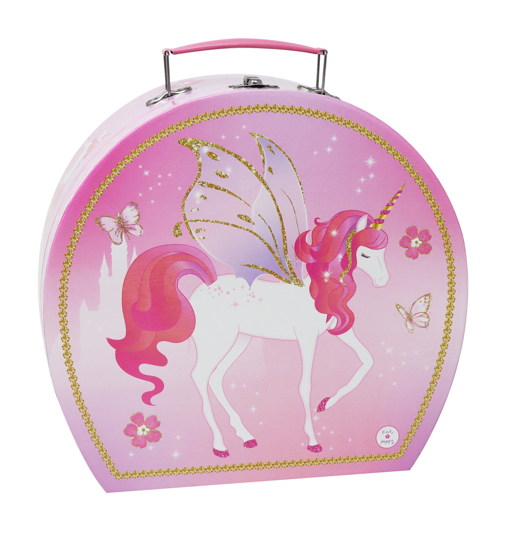 Unicorn Princess 15 Piece Tin Tea Set In Carry Case - Pink Poppy Australia