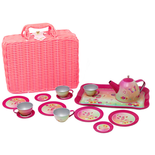 Rainbow Butterfly Tea Set in Basket - Pink Poppy Australia