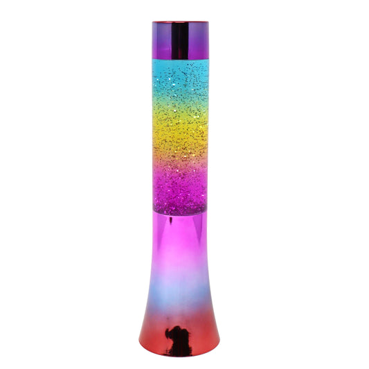 13"Rainbow Electroplating Revolving Glitter Lamp - Pink Poppy Australia