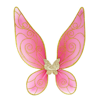 Butterfly Ballet Pink & Gold Sparkle Wire Wings