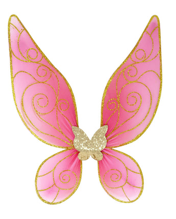 Butterfly Ballet Pink & Gold Sparkle Wire Wings