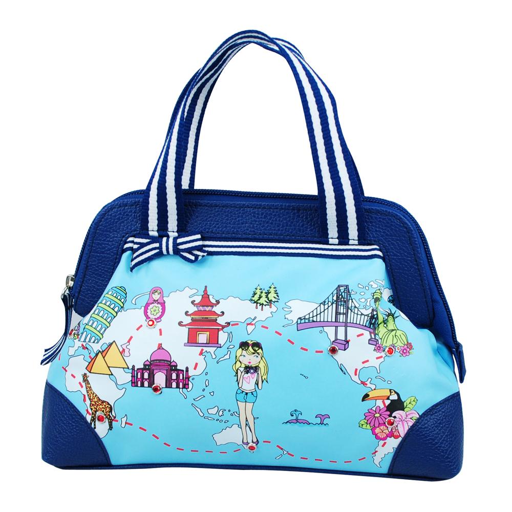 Pink Poppy World Handbag-Blue - Pink Poppy