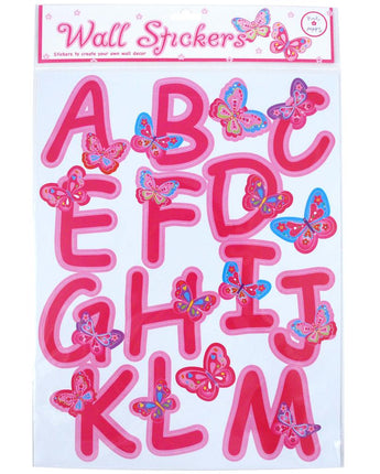 Rainbow Butterfly Alphabet Wall Decals - Pink Poppy
