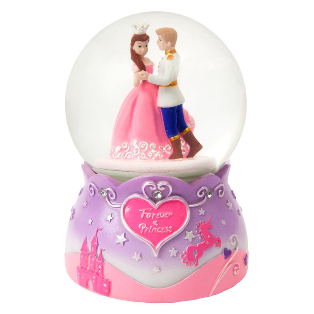 Princess Large Rotating Snow Globe - Pink Poppy