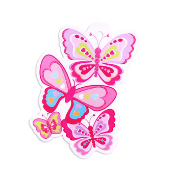 Rainbow Butterfly Gift Tag - Pink Poppy