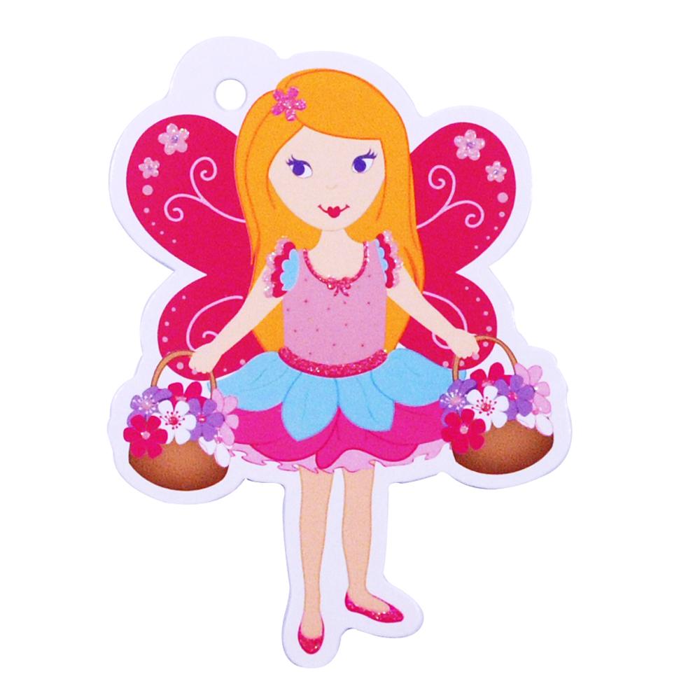 Flower Garden Fairy Gift Tag - Pink Poppy