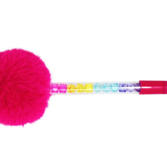 Lollipops And Rainbows Pom Pom Pen - Pink Poppy
