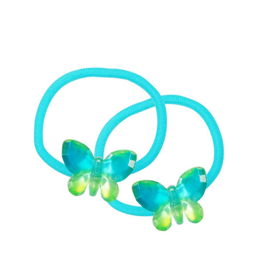 Blue Ombre Butterfly Hair Elastics - Pink Poppy